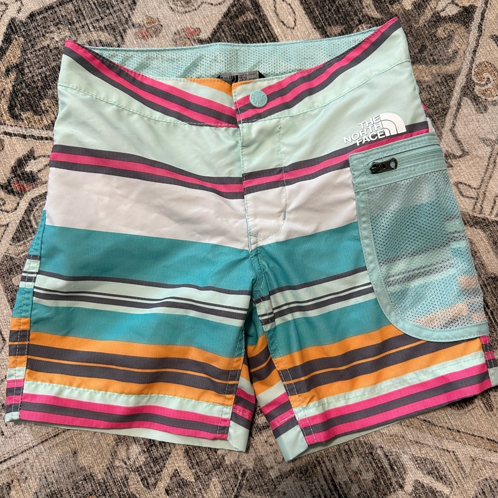 Boys The North Face striped board shorts swimming trunks size xs